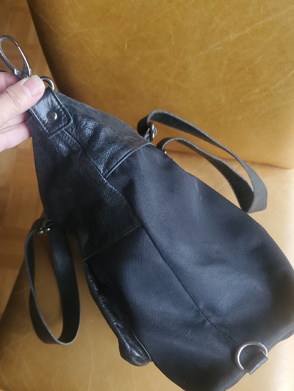 Vintage Rudsak Atelier Noir Shoulder Slouch Hobo Cargo Expandable Leather Bag - Picture 12 of 12